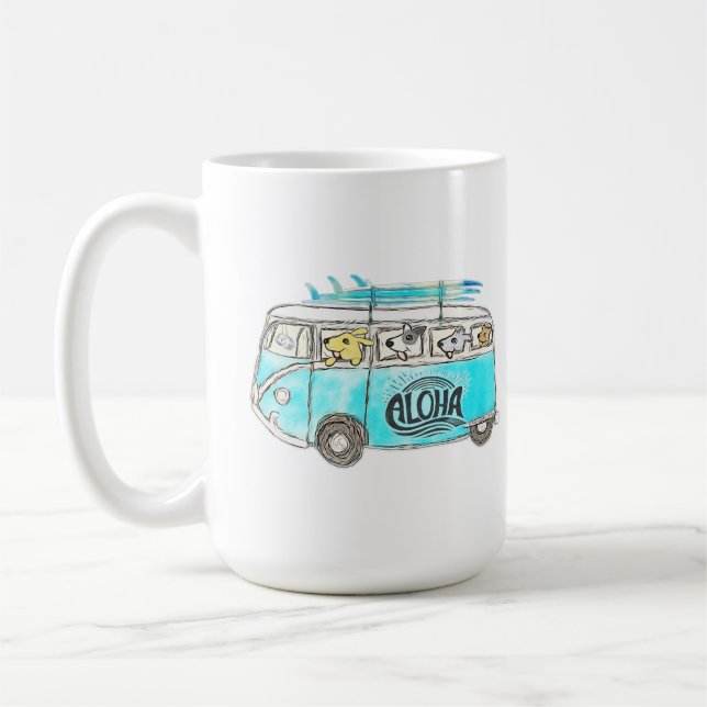 Hunde-Tasse | Surf Pups Cup | Aloha Dogs | Hund Lo Kaffeetasse (Links)