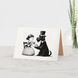 Hunde-Teeparty-Grußkarte Karte