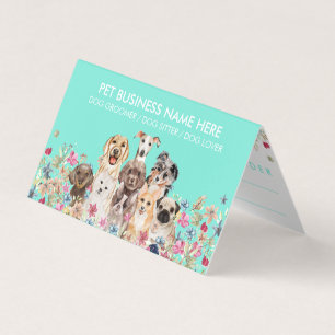 Hunde Termine Punch Treue Blumen Pfoten Visitenkarten