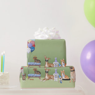 Hunde Theme Party Happy Birthday Geschenkpapier
