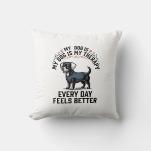 Hunde-Therapie-Shirt Vintage graviertes Hunde-Lieb Kissen