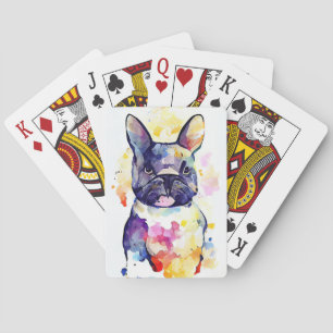 Hunde Tier Natur Aquarellmalerei Spielkarten