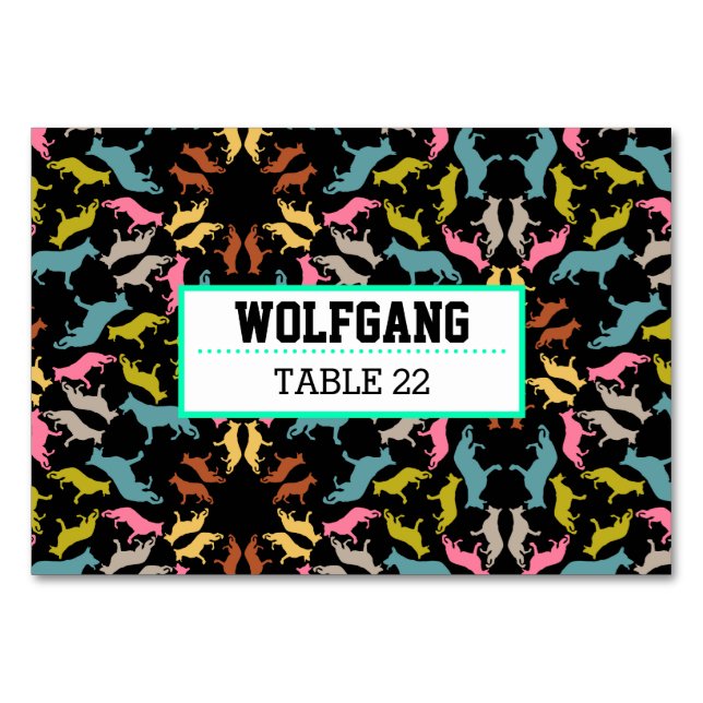 Hunde-Tischkarten Tischnummer (Vorderseite)