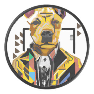 Hunde tragen einen Anzug: Digitale Kunst Eishockey Puck