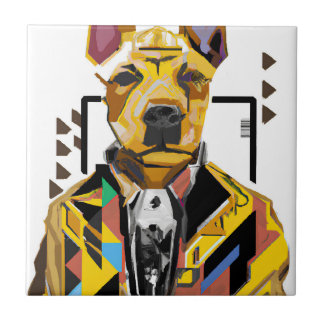 Hunde tragen einen Anzug: Digitale Kunst Fliese