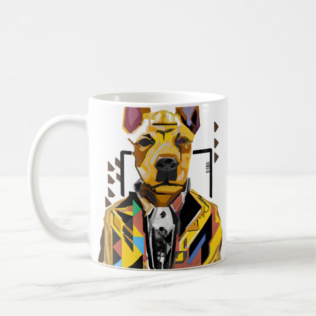 Hunde tragen einen Anzug: Digitale Kunst Kaffeetasse (Links)