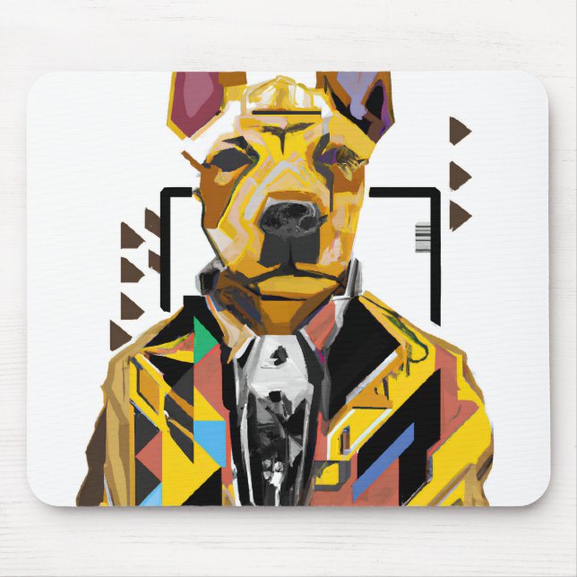 Hunde tragen einen Anzug: Digitale Kunst Mousepad (Vorne)