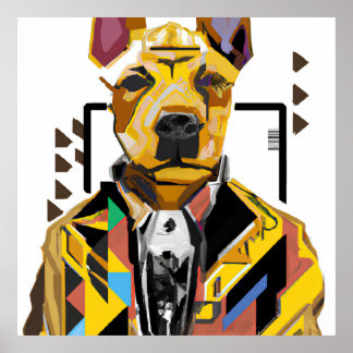 Hunde tragen einen Anzug: Digitale Kunst Poster
