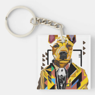 Hunde tragen einen Anzug: Digitale Kunst Schlüsselanhänger