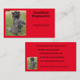 Hunde Trainer Helle Red Minimal Foto Visitenkarte