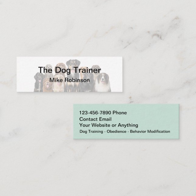 Hunde-Trainings Visitenkarten kompakt Mini Visitenkarte (Vorne/Hinten)