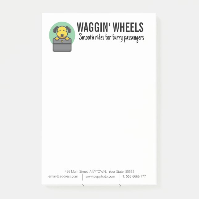 Hunde Transport Business Custom Post-it Klebezettel (Vorderseite)