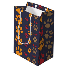 Hunde-u. Katzen-Tatzendrucke entwerfen ~ editable Mittlere Geschenktüte