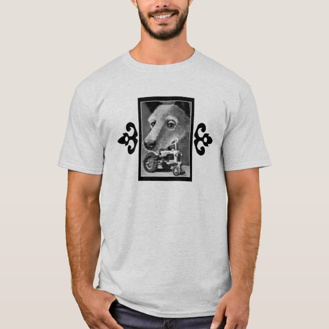 Hunde u. Krähen unten auf dem Bauernhof T-Shirt (Vorderseite)