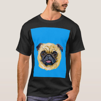 Hunde über Menschen Mops zeichnend Grafik T-Shirt