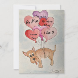 Hunde und Balloons Feiertagskarte