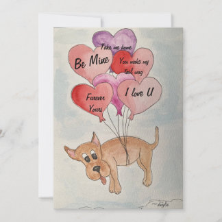 Hunde und Balloons Feiertagskarte