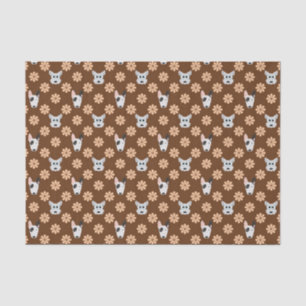 Hunde und Blume braun Seidenpapier