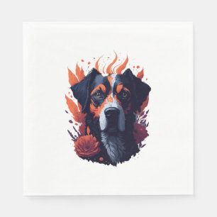 Hunde und Blume Serviette
