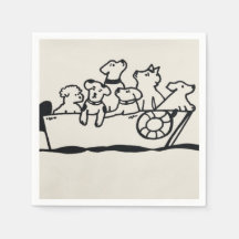 "Hunde und Boote" Papier Napkins von Willowcatdesi