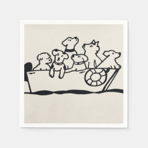 "Hunde-und Boots-" Papierservietten durch