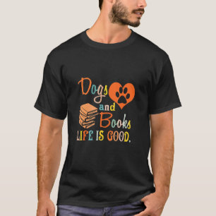 Hunde und Bücher sind gutes Vintages Süße Tier T-S T-Shirt
