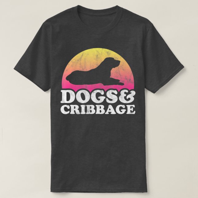 Hunde und Cribbage Mens oder Damen Hund T-Shirt (Design vorne)