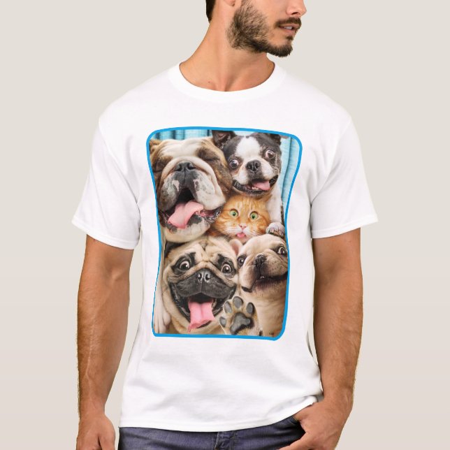Hunde und ein Foto der Katzengruppe T-Shirt (Vorderseite)
