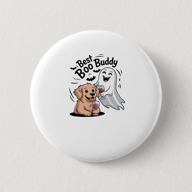 Hunde und Geist trinken Wein. Klassischer T - Shir Button (Vorderseite)