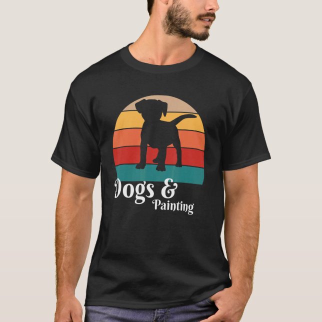 Hunde und Gemälde T-Shirt (Vorderseite)