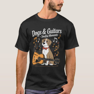 Hunde und Gitarren Seelenvolle Momente Musikliebha T-Shirt