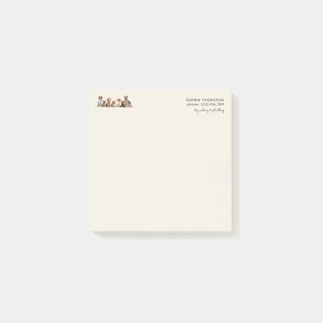 Hunde und Haustiere Post-it Klebezettel (Vorderseite)