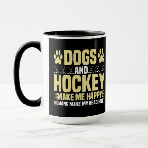 Hunde und Hockey machen mich glücklich Tasse
