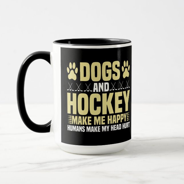 Hunde und Hockey machen mich glücklich Tasse (Links)