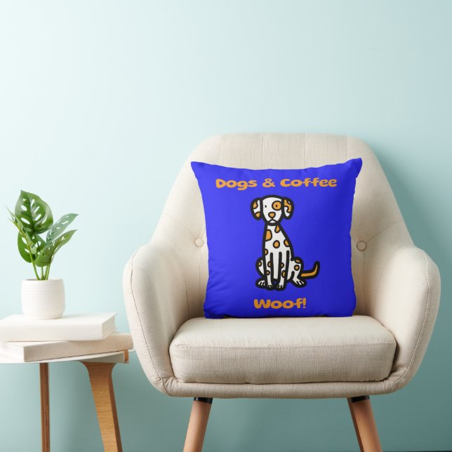 Hunde und Kaffee Woof! Kissen (Stuhl )