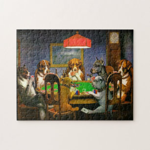 Hunde und Karten Puzzle