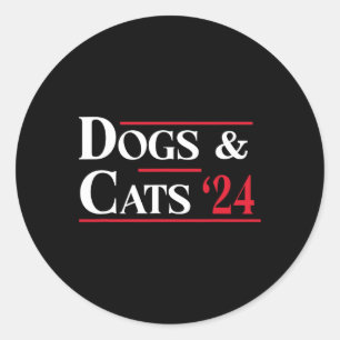 Hunde und Katzen 2024 essen die Hunde Runder Aufkleber