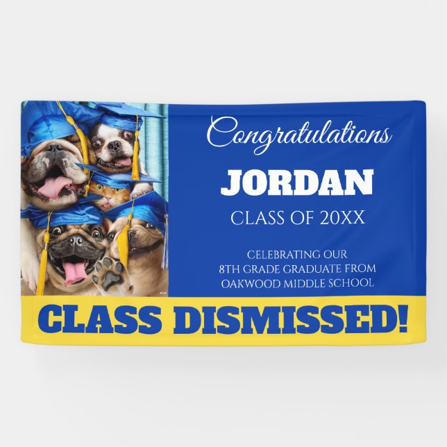 Hunde- und Katzen-Absolventen im Fotobooth Banner (Horizontal)