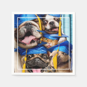 Hunde- und Katzen-Absolventen im Fotobooth Serviette