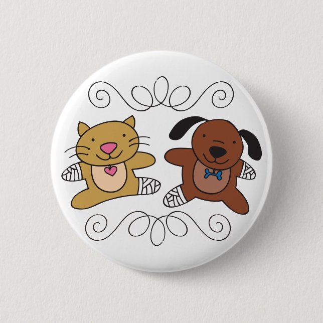 Hunde und Katzen Button (Vorderseite)