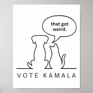 Hunde und Katzen, die eine komische Stimme Got Kam Poster