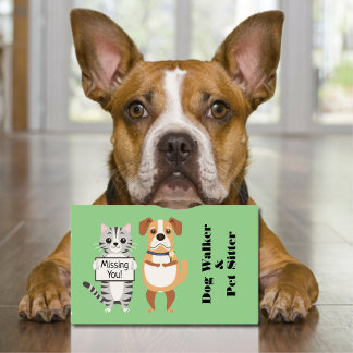 Hunde und Katzen, die Haustiere sitzen Visitenkarte