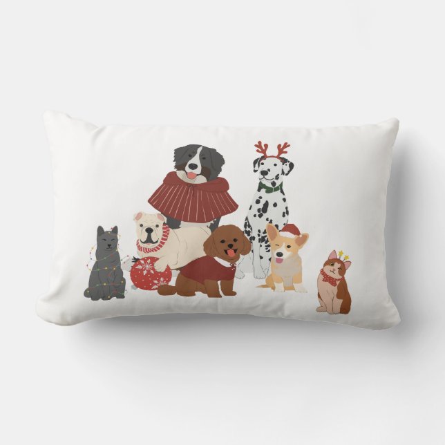 Hunde und Katzen Familienwurzel Kissen (Vorderseite)