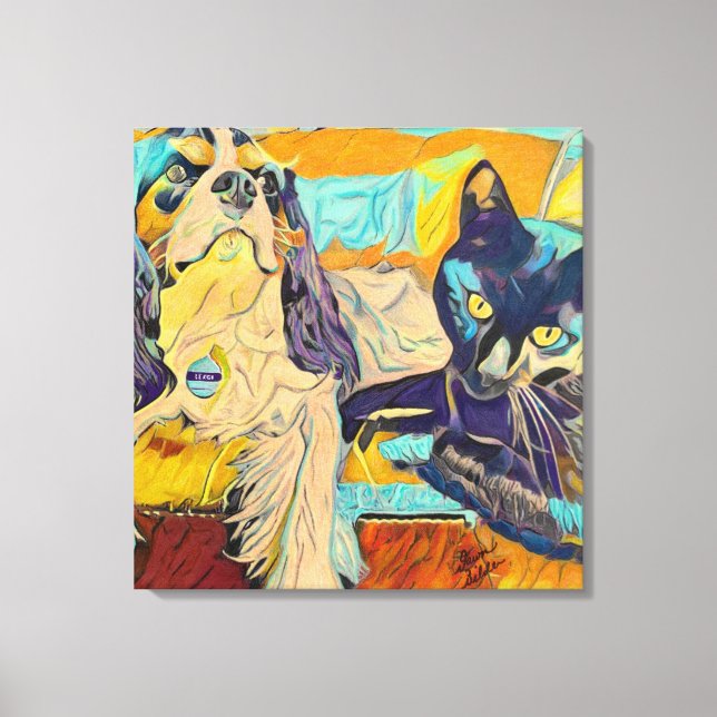 Hunde und Katzen Kunst auf Leinwand (Vorderseite)