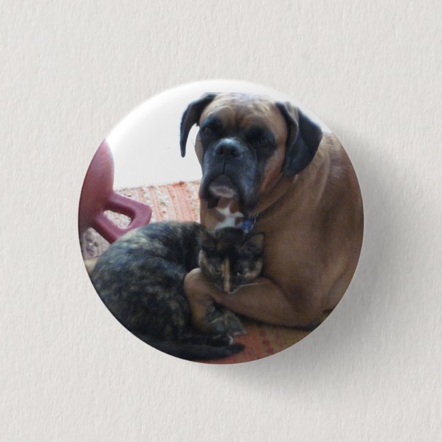 Hunde-und Katzen-Liebeknopf Button (Vorderseite)