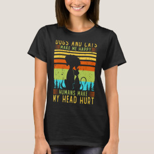 Hunde und Katzen machen mich glücklich, Menschen m T-Shirt