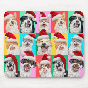 Hunde und Katzen mit Santa Bart Mousepad
