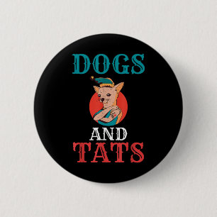 Hunde und Katzen Tinte Tattoo Lover Button
