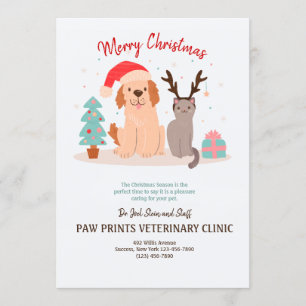 Hunde-und Katzen-Weihnachtskarte Einladung