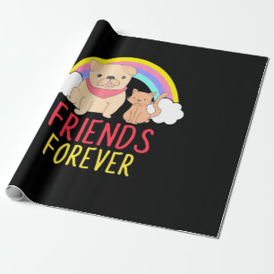 Hunde- und Katzenfreunde für immer Geschenkpapier